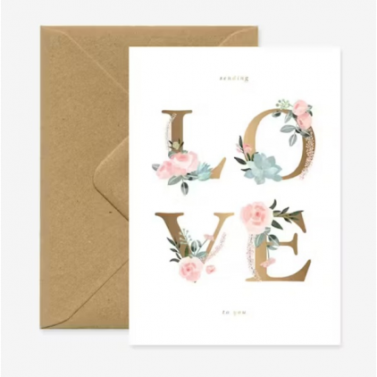 Carte A6 avec enveloppe - Love letters
