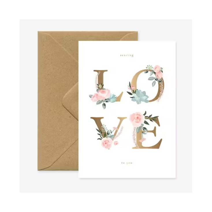 Carte A6 avec enveloppe - Love letters