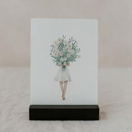 Carte postale - Fille aux fleurs