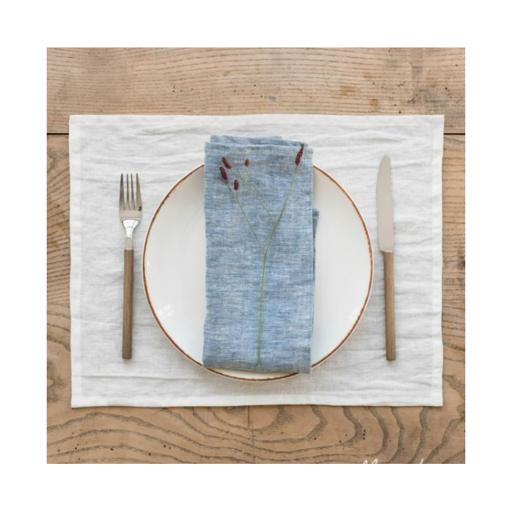 Serviettes de table - blue melange linen