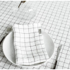 Serviettes de table - charcoal grid linen