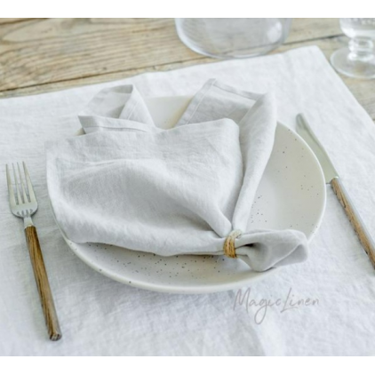 Serviettes de table - Light Gray Linen