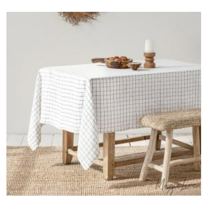 Nappe - Charcoal Grid Linen