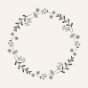 Serviettes en papier - Black Flower Wreath - 50 pces - 9580-24