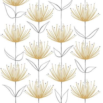 Serviettes en papier - Flowers on fire gold - 3333942