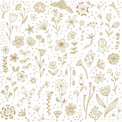Serviettes en papier - Pure flower gold - 1334433