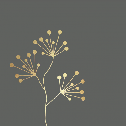 Serviettes en papier - Pure gold berries grey - 133001417