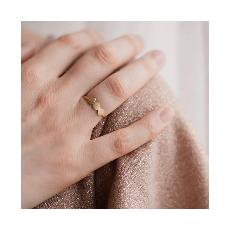 Bague Joseph x Taohe - Les petits cailloux - argent recyclé plaqué or - T57