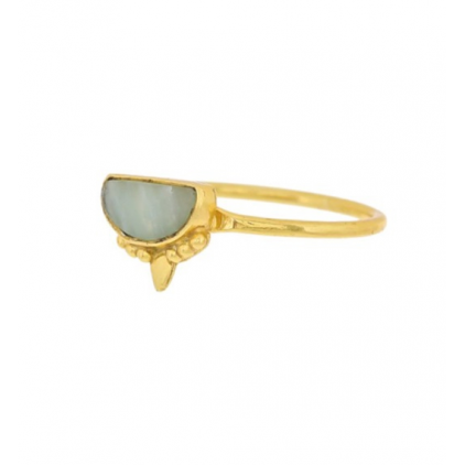 ring size 56 amazonite etnic moon gold plated 4094-GB-5-056