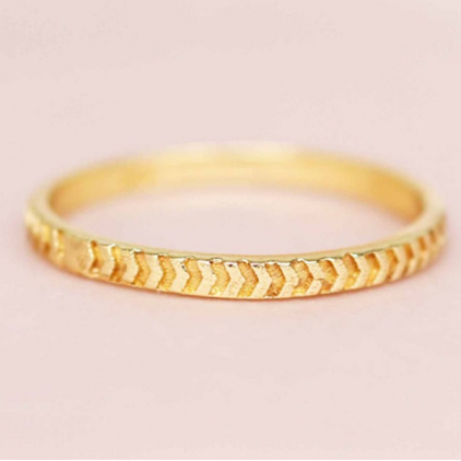 ring size 56 striped gold plated 4170-GB-056