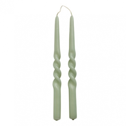 Bougie de table Twist - Dusty Green