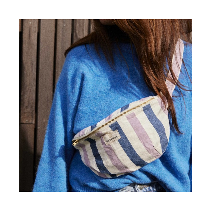 Sac banane - Rayures indigo