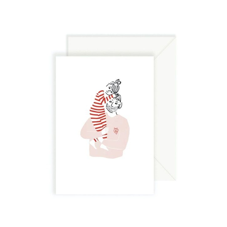 Carte avec enveloppe - Super dad Calin