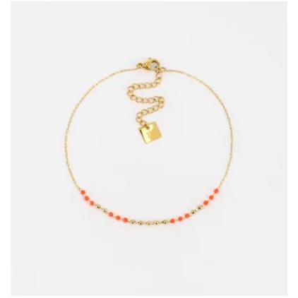 Bracelet de cheville Prudence - Orange