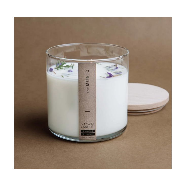 Soy wax candle - 550ml - Juniper & limonium