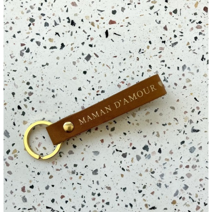 Porte-clefs - MAMAN D'AMOUR - marron - gold