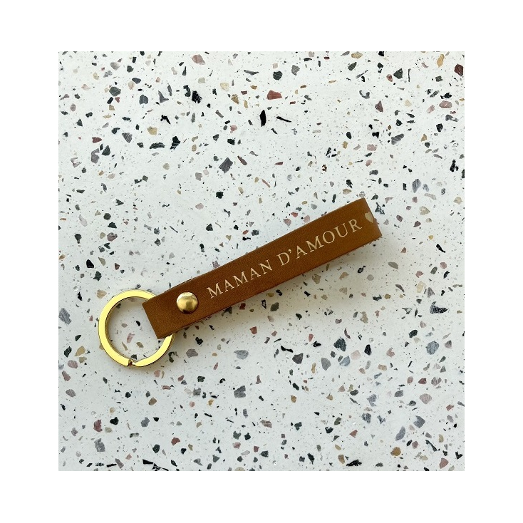 Porte-clefs - MAMAN D'AMOUR - marron - gold