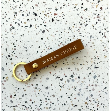 Porte-clefs - MAMAN CHERIE - marron - gold