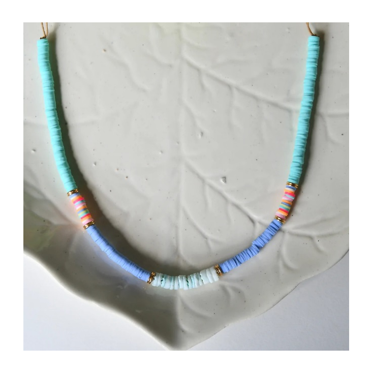 Collier Livia - Bleu & Vert d'eau