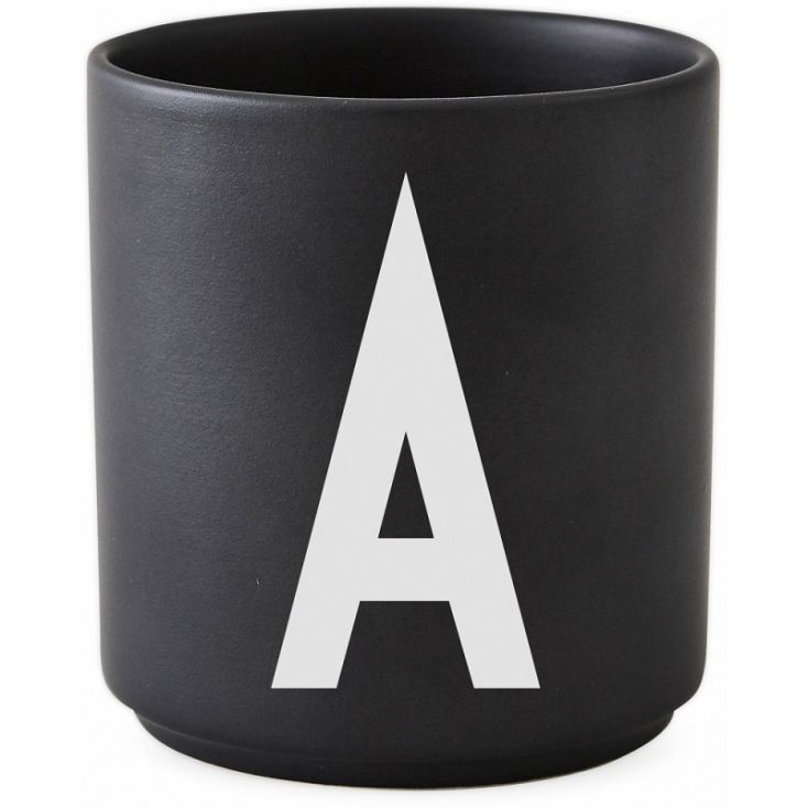 Black porcelain cup - A