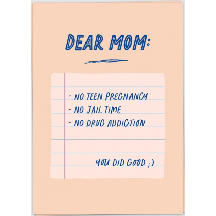 Kaart blanche - carte postale - Dear mom