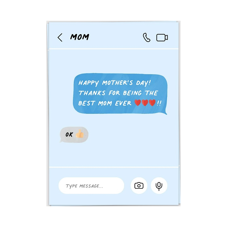 Kaart blanche - carte postale - Mother's day text