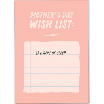 Kaart blanche - carte postale - Mother's day wishlist