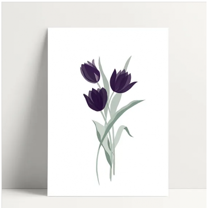 Carte simple - Tulipe mauve