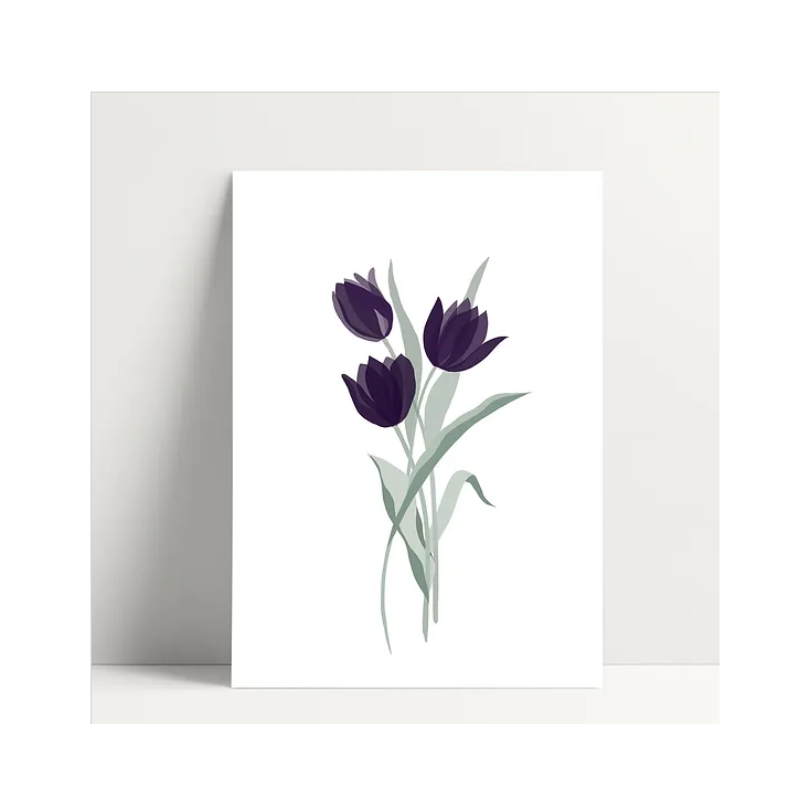 Carte simple - Tulipe mauve