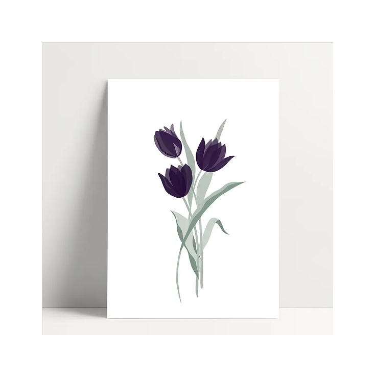 Carte simple-Tulipe mauve