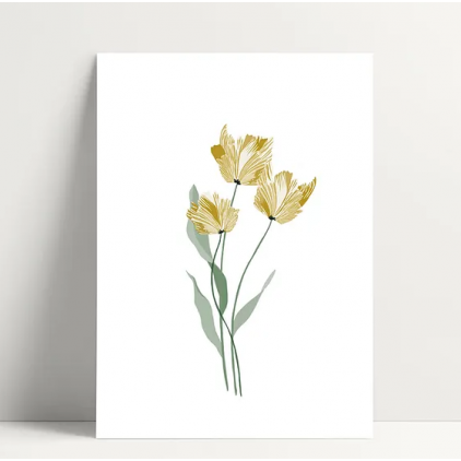 Carte simple - Tulipe jaune