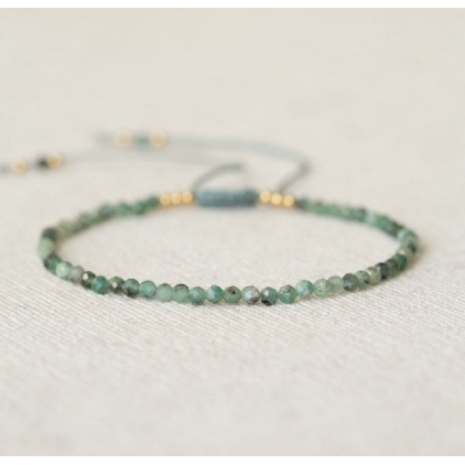 Bracelet emerald plain gem gold plated ST