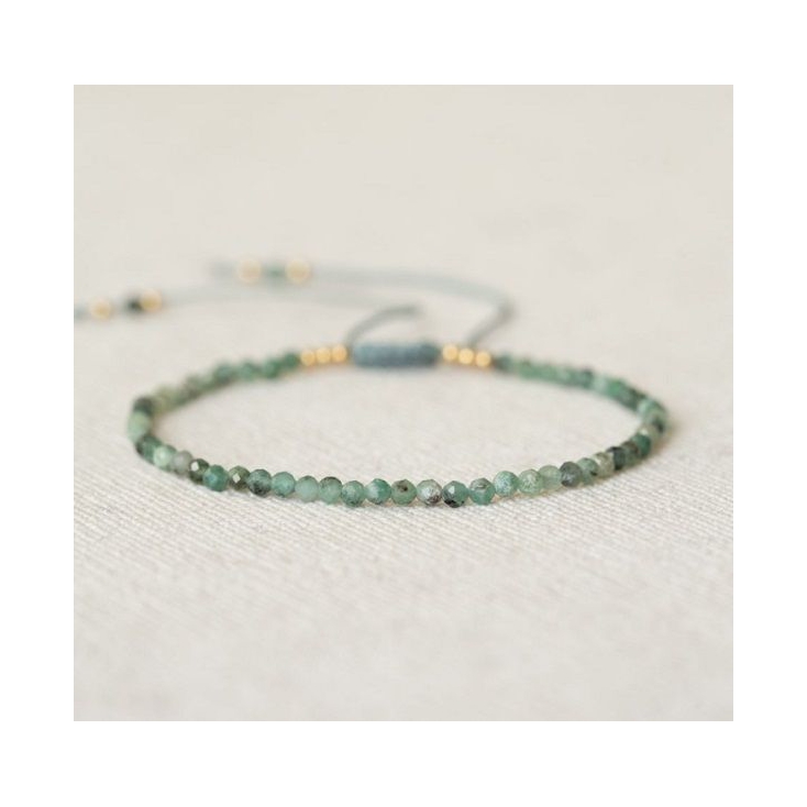 Bracelet emerald plain gem gold plated ST