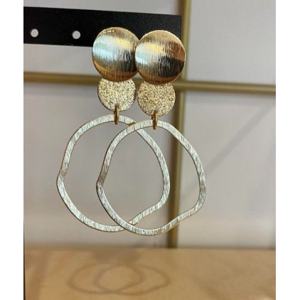 Boucles d'oreilles laiton doré - Syracuse - paillette