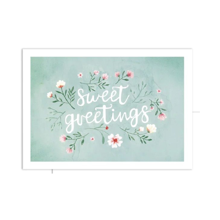 Postcard happy birthday green blossoms - 228