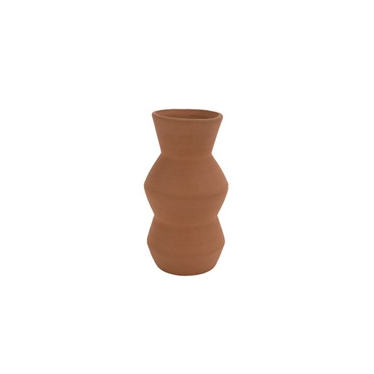 Zig-zag Stone Vase - Red