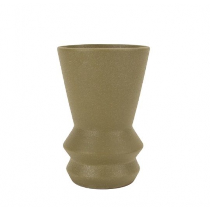 Face Stone Vase - Green