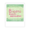 Mini carte postale Bisou diabolo-grenadine MP0285FR