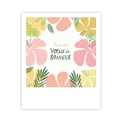 Mini carte postale Bonheur fleur MP0345FR