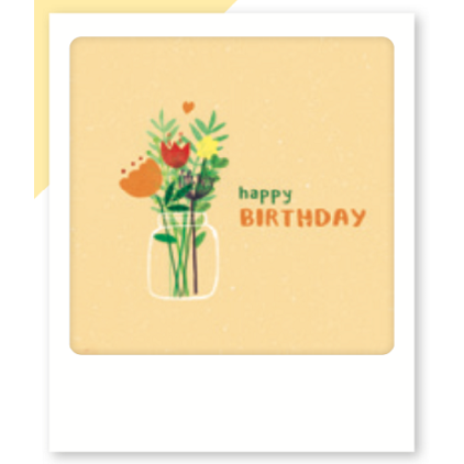 Mini carte postale Happy birthday bouquet in a jar MP0503EN