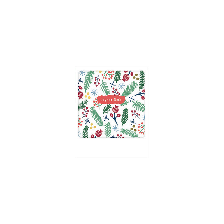 Mini carte postale Joyeux Noël verte XMP0145FR