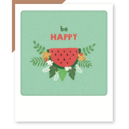 Mini carte postale be happy watermelon MP0502EN