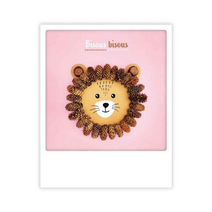 Carte postale Bisous Bisous Pine Cone Lion ZG1209FR