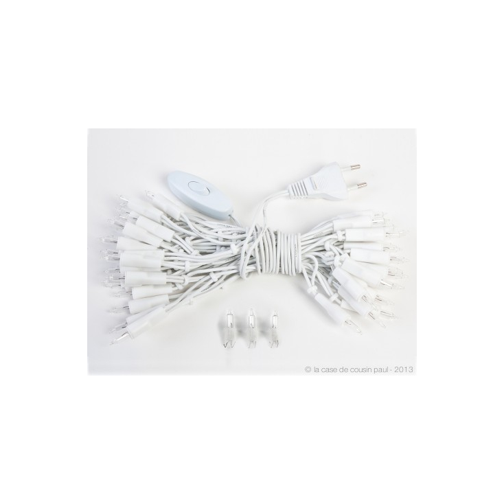 Câble électrique 50 ampoules - blanc CE