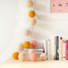 Guirlande lumineuse 50 boules - câble transparent gris