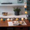 Guirlande lumineuse 50 boules - câble transparent gris