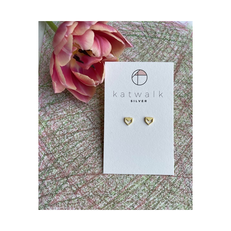 Boucles d'oreilles flèche maison enveloppe or