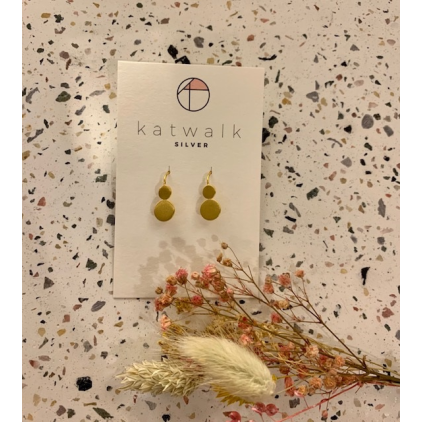 Boucles d'oreilles 2 pastilles collées or