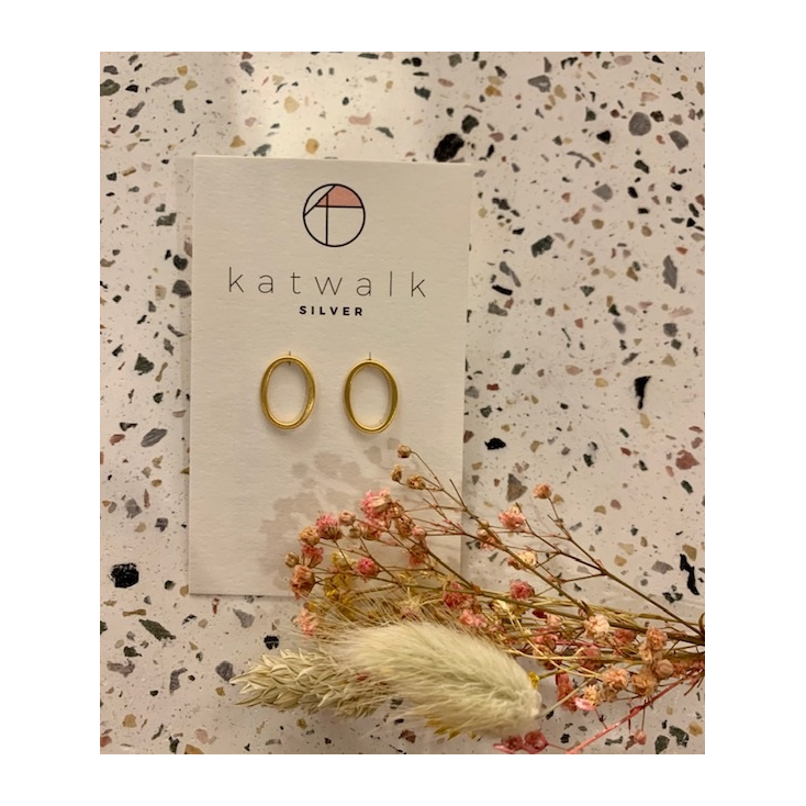 Boucles d'oreilles ovale or