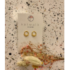 Boucles d'oreilles cercle avec 7 boules or